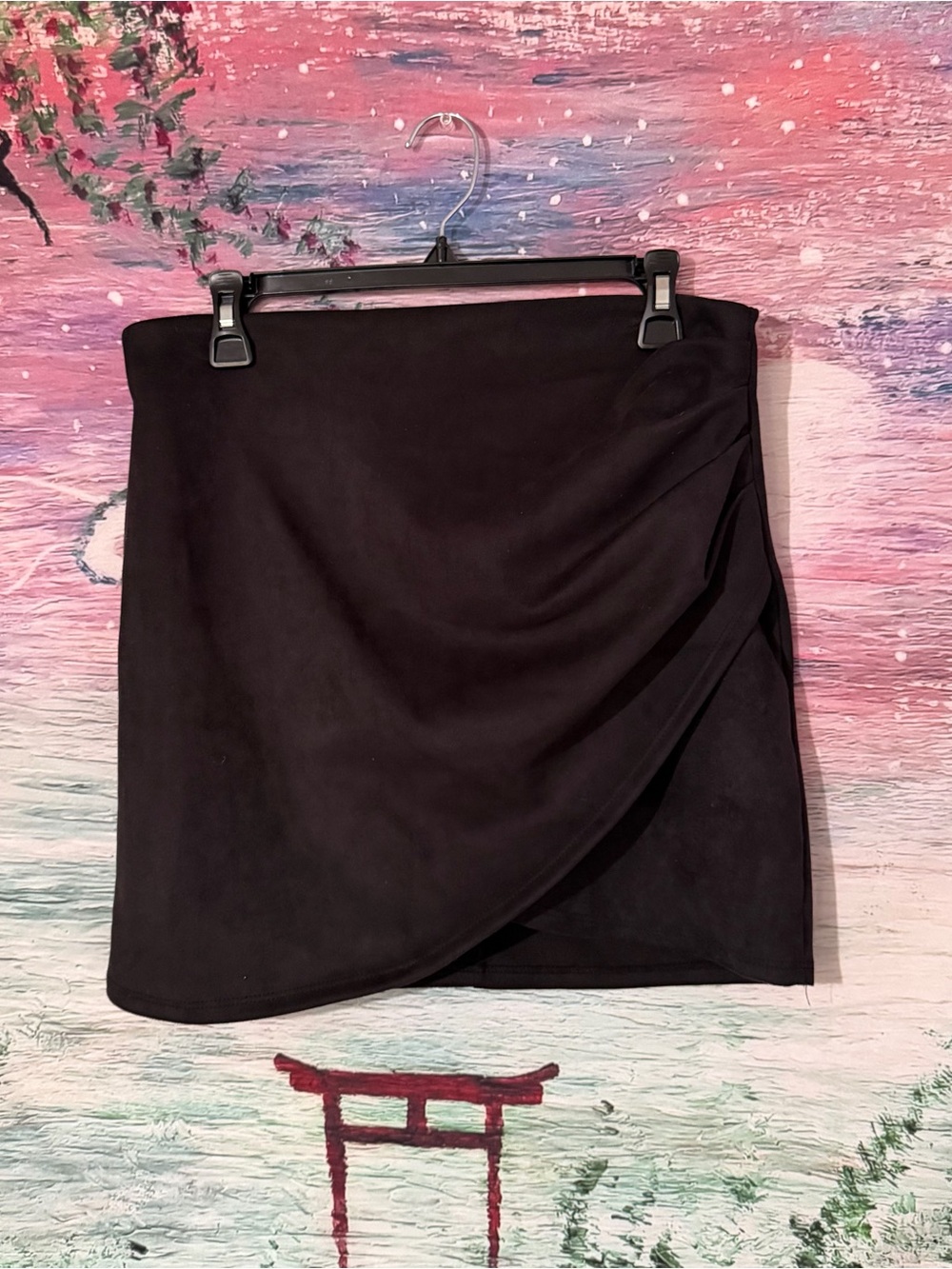 Classic Black Wrap Mini Skirt - Women